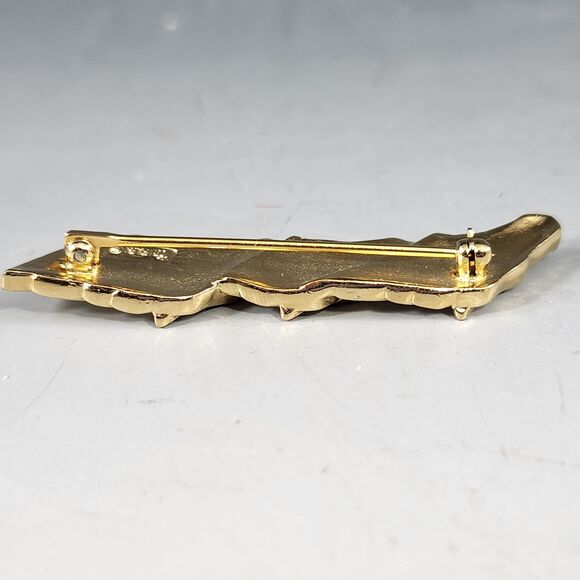 Crown Trifari Triple Horse Head Brooch Pin Equestrian Jewelry Vtg Costume Estate - Picture 4 of 9